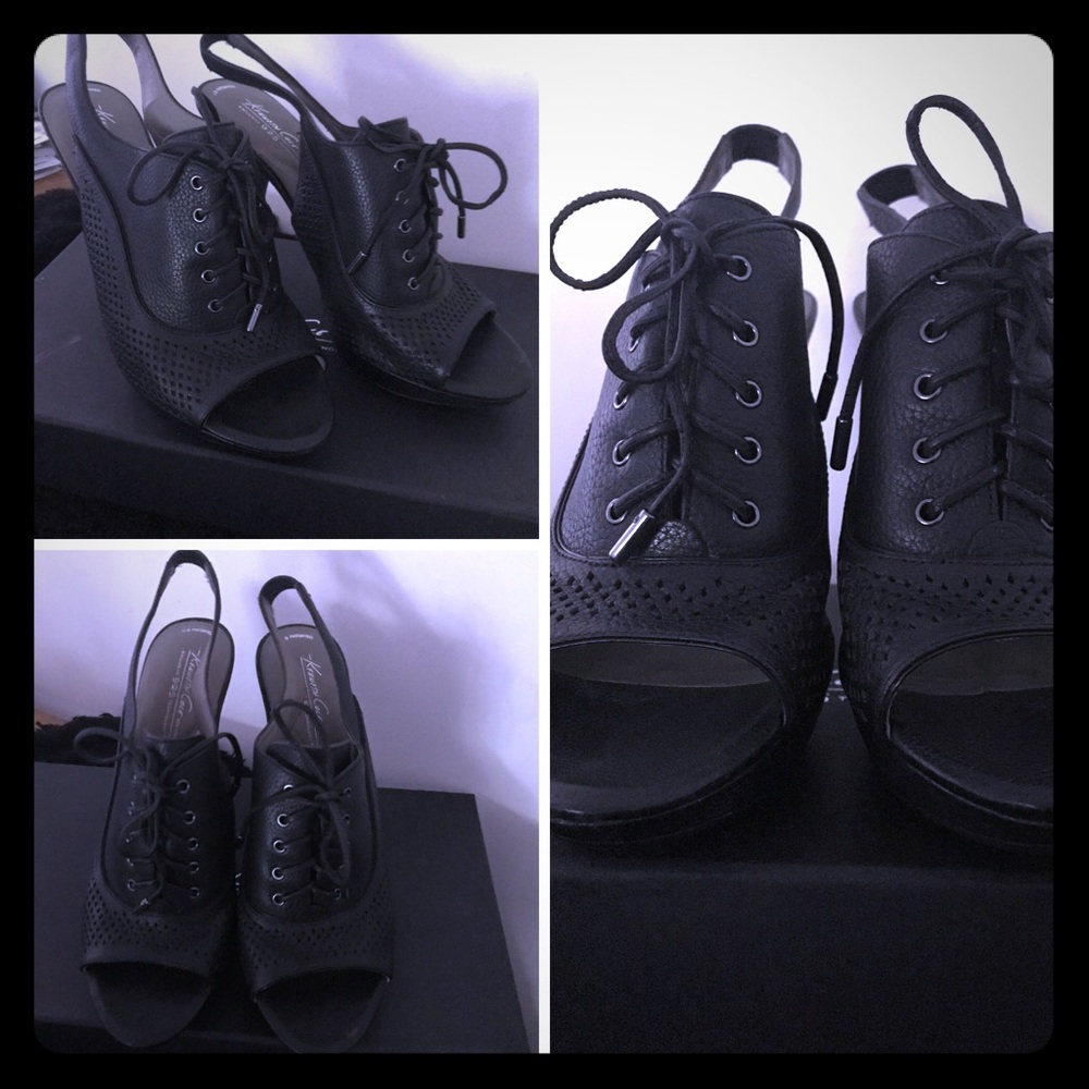 KENNETH COLE OPEN TOE SANDAL HEELS🖤👡💋